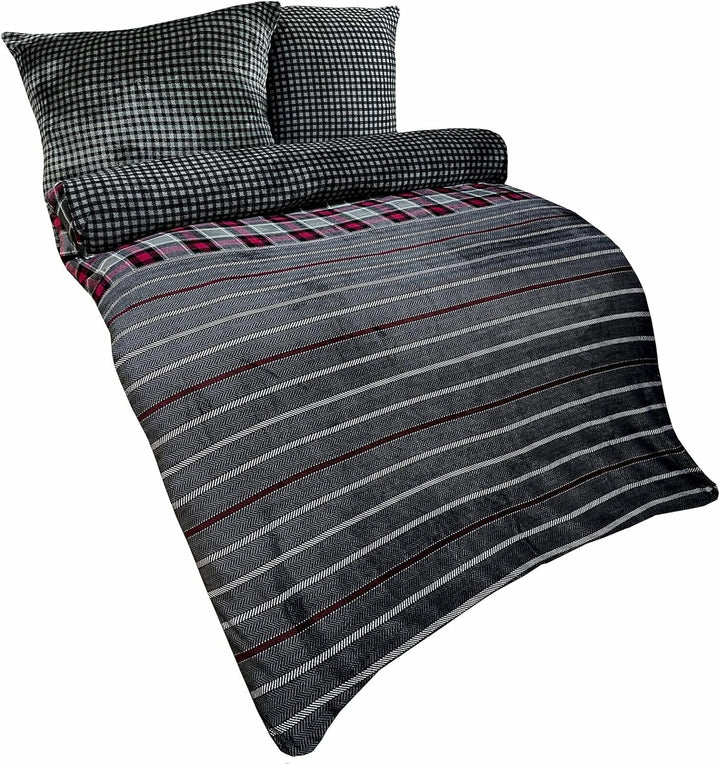 Leonado Vicenti 4 TLG Teddy Plüsch Bettwäsche 135x200 cm Winter Cashmere Touch Thermo Fleece Wendebe