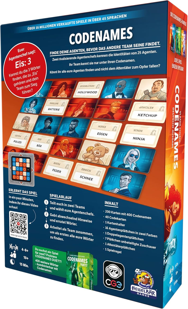 Asmodee Codenames, Spiel des Jahres 2016, Familienspiel, Ratespiel, Deutsch, Codenames