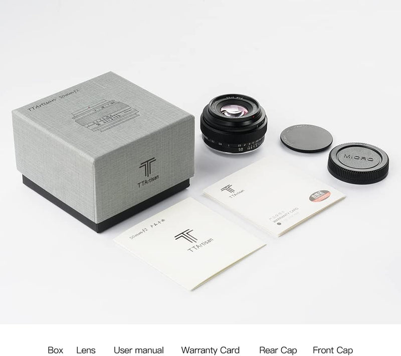 TTArtisan 50mm F2 Full Frame Manual Camera Lens Compact Design Light Weight Standard Focal Length Ca