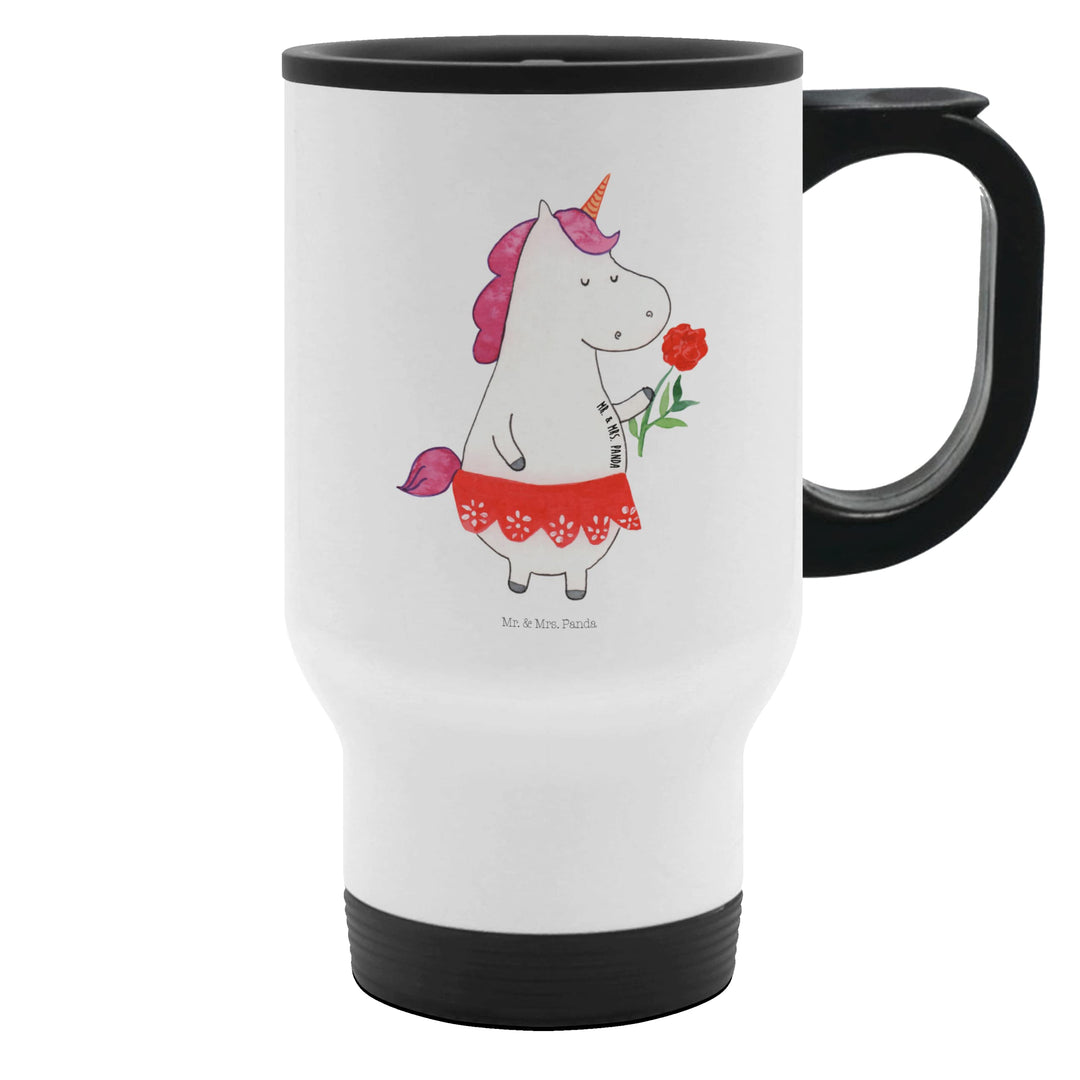 Mr. &amp; Mrs. Panda Thermobecher Einhorn Dame - Geschenk, Edelstahlbecher, Isolierbecher, Freundin, Ein