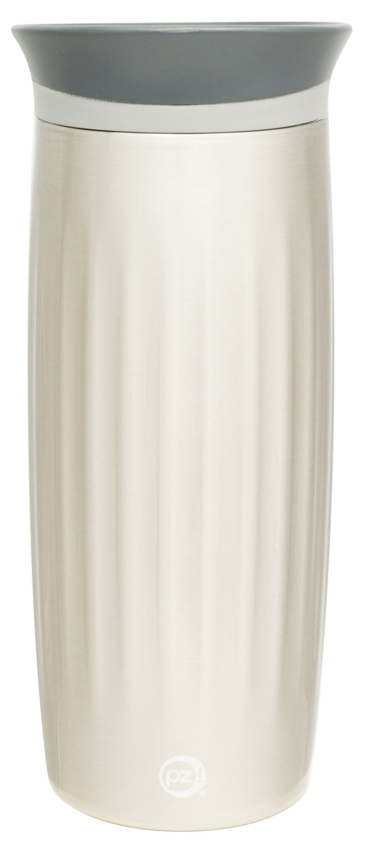 Zak Designs Fluted Stainless Steel Double Wall Vacuum Tumbler with Insulated Button Lid 16 oz, Multi