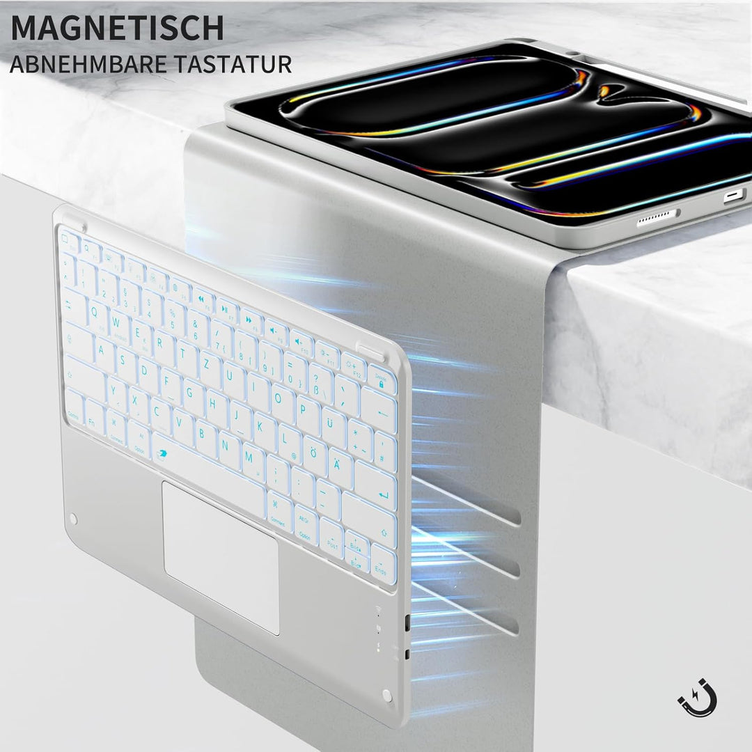 Vobafe Hülle mit Tastatur für iPad Pro 13 Zoll M5/M4 (2025/2024), Multi-Touch Trackpad Hochwertige P