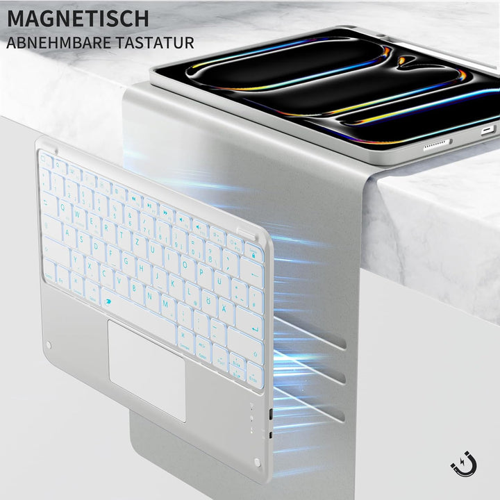 Vobafe Hülle mit Tastatur für iPad Pro 13 Zoll M5/M4 (2025/2024), Multi-Touch Trackpad Hochwertige P