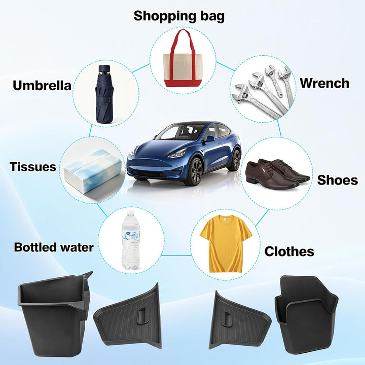 TTCR-II Kompatibel mit Kofferraum Organizer Tesla Model Y Juniper 2025 2026 | 2PCS TPE-Organizer mit