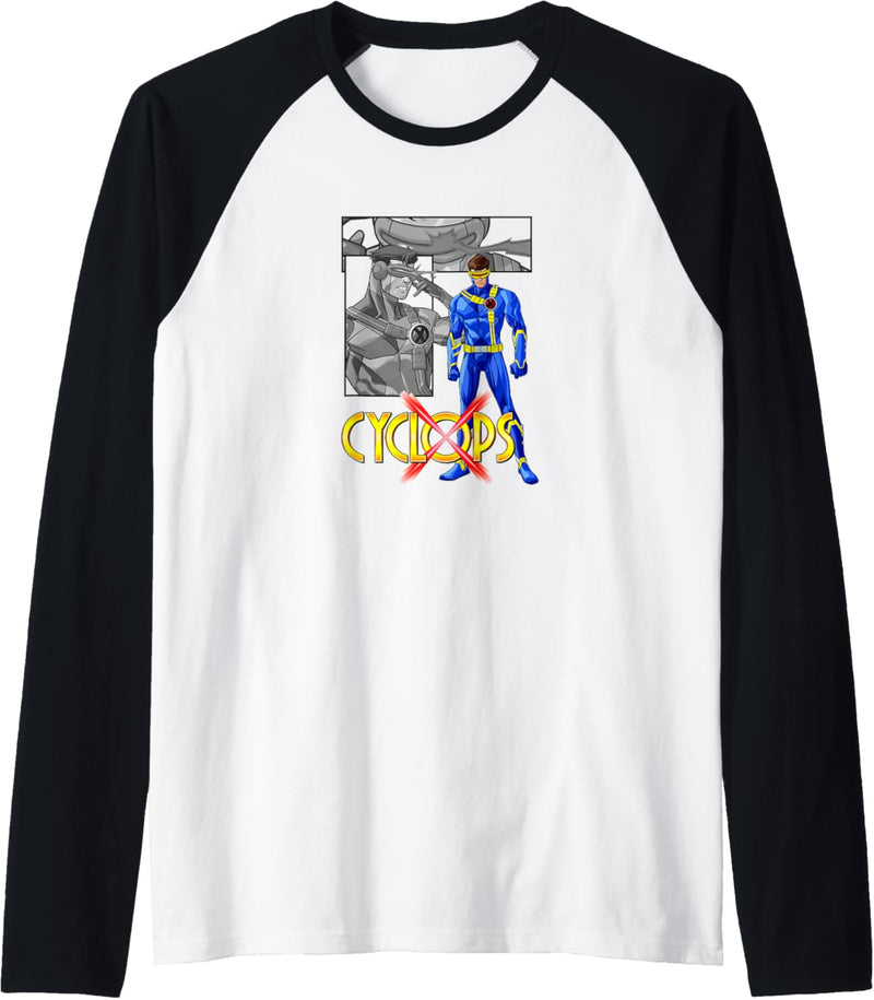 Marvel X-Men Cyclops Collage Panel Logo Raglan