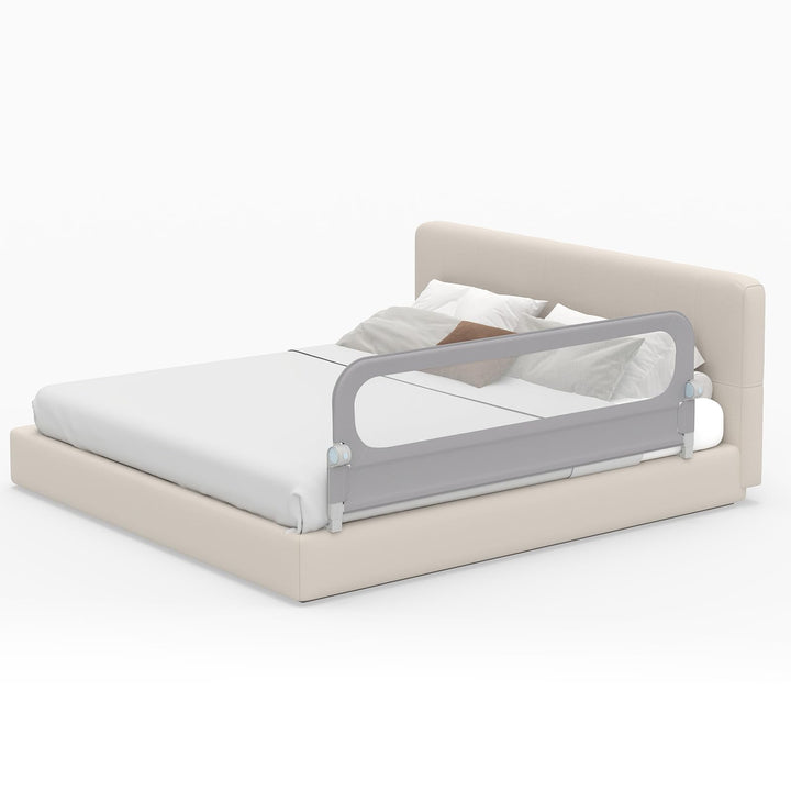 COSTWAY Bettgitter klappbar, 180 x 60 cm Bettschutzgitter mit abnehmbarem Oxford-Bezug, U-förmigem G