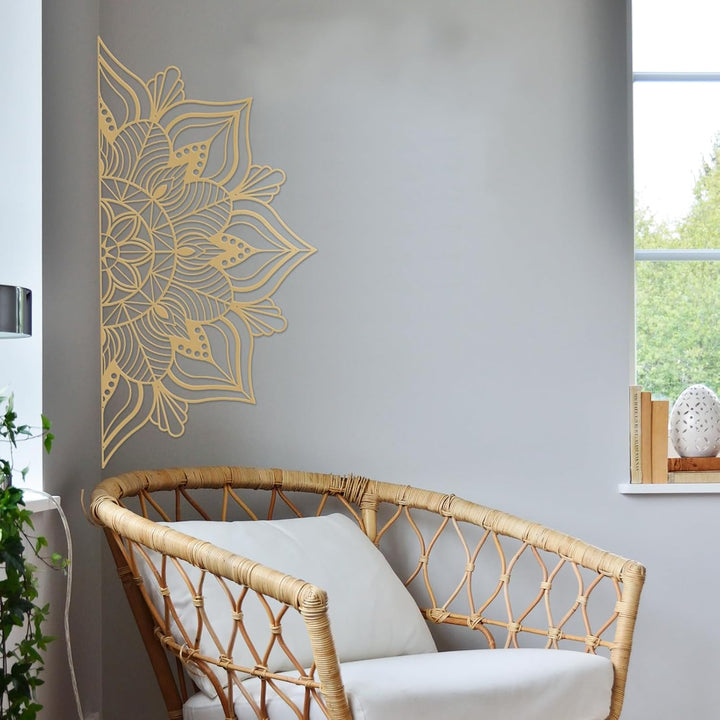 ESTART Grosse Metall-Mandala-Wanddekoration, einzigartige Lotusblumen-Wandkunst für Zuhause Schlafzi