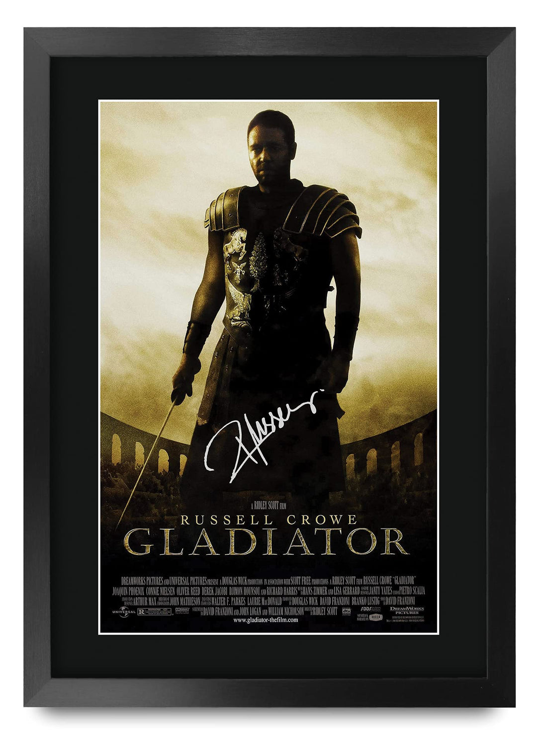 HWC Trading Gladiator A3 Gerahmte Signiert Gedruckt Autogramme Bild Druck-Fotoanzeige Geschenk Für R