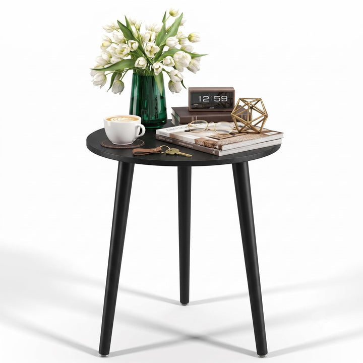 APICIZON Beistelltisch, Couchtisch rund Ø 42 cm, Höhe 51 cm, Sofatisch mit Beinen aus Massivholz, Sk