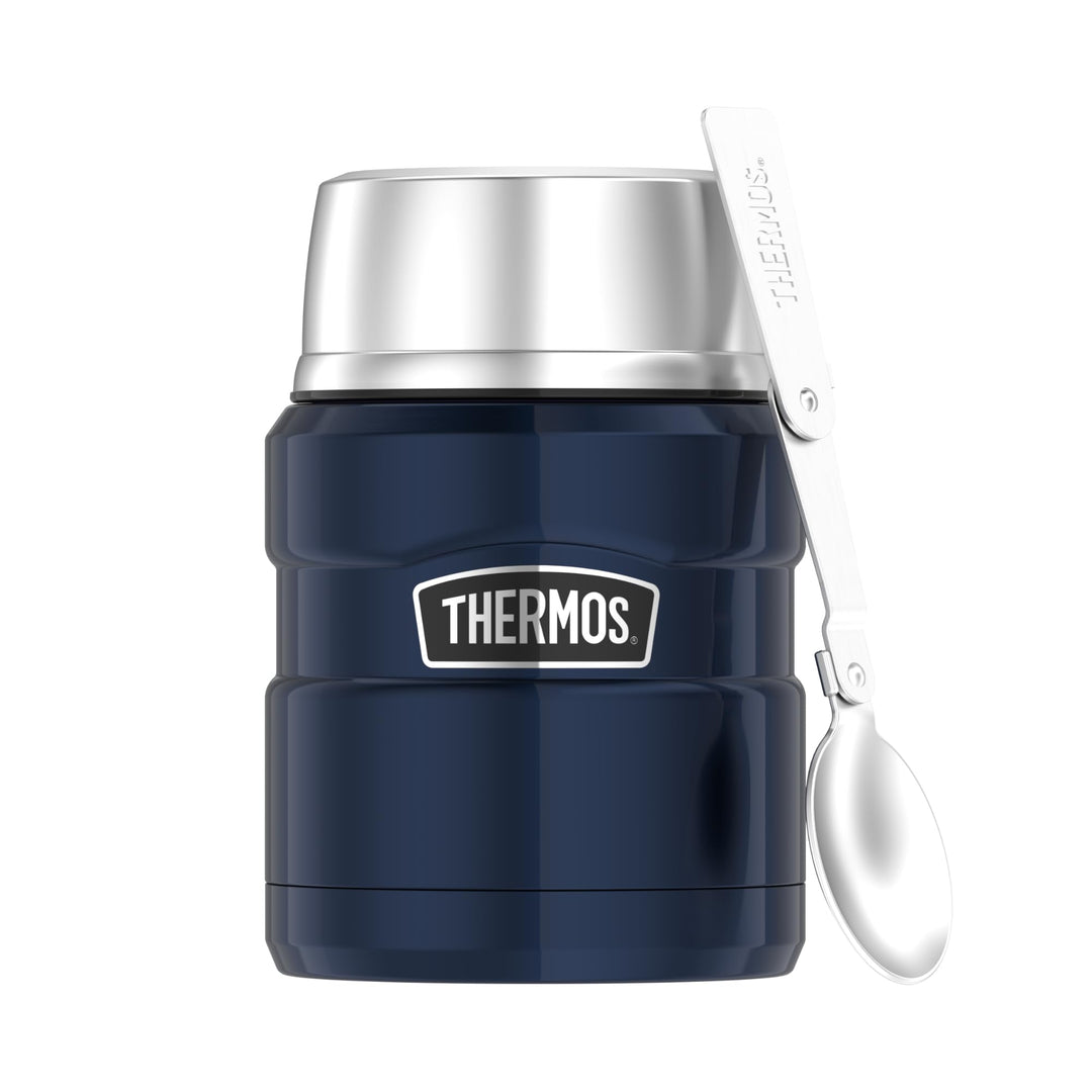 Thermos Stainless King Speisegefäss, Edelstahl, midnight blue, 470 ml mit Löffel 470 ml Midnight Blu