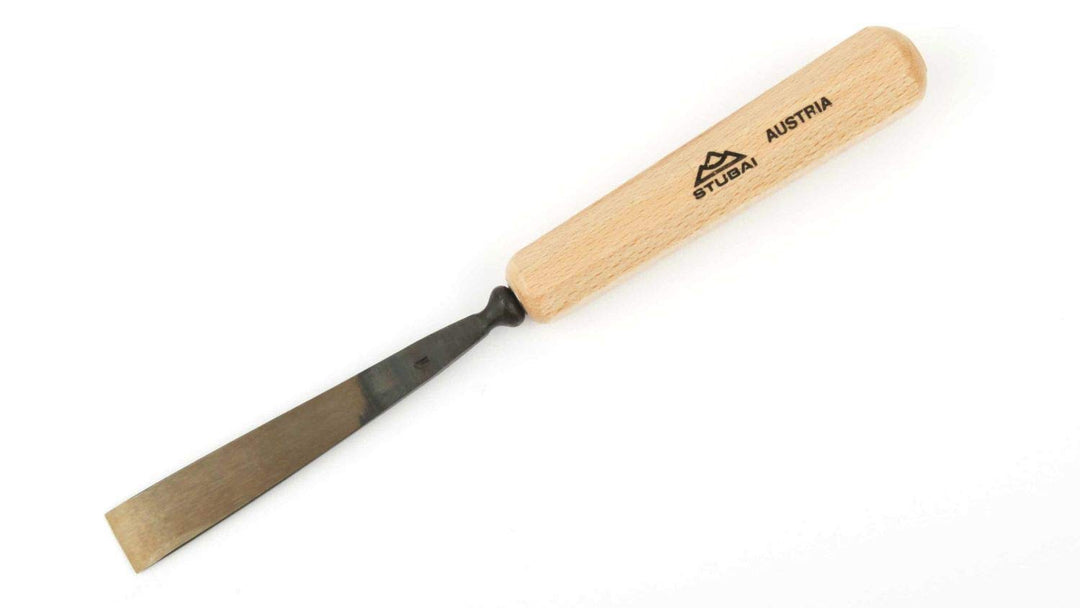 STUBAI Stemmeisen Stechbeitel Serie 52 - Form 1 | Gerades Balleisen 55 mm, mit Holzgriff, für glatte
