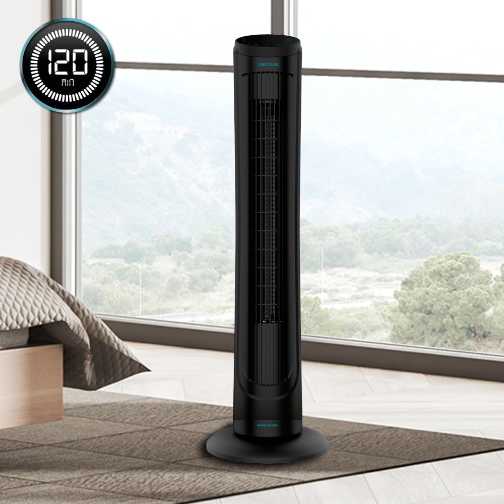 Cecotec Digitale Turmventilator mit Fernbedienung und Timer EnergySilence 9090 Skyline, 45 W, 40'' (
