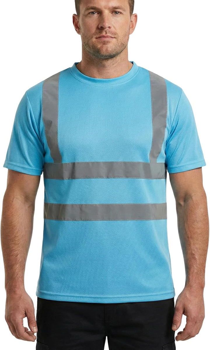 HYCOPROT Warnschutz T-Shirt Warnweste Reflektierend Warnweste Atmungsaktiv Leicht Kurzarmshirt Kurza