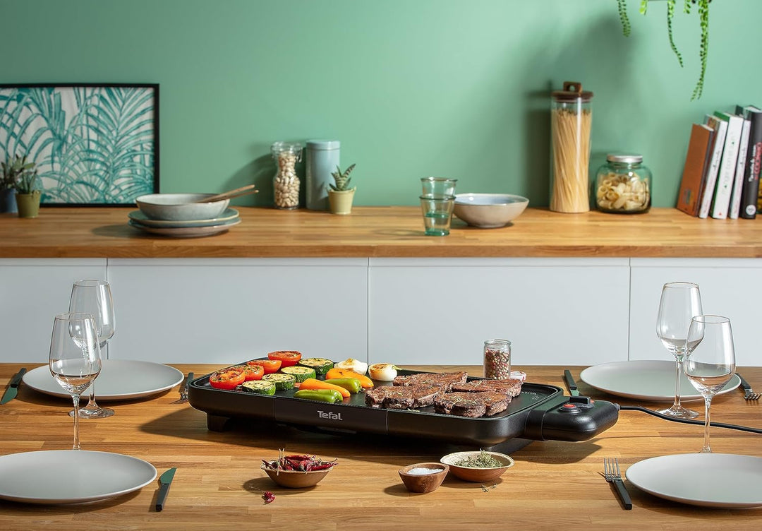 Tefal Plancha Booster Elektro-Plancha 2200 W, 2 Kochzonen, einstellbares Thermostat, grosse Kochfläc