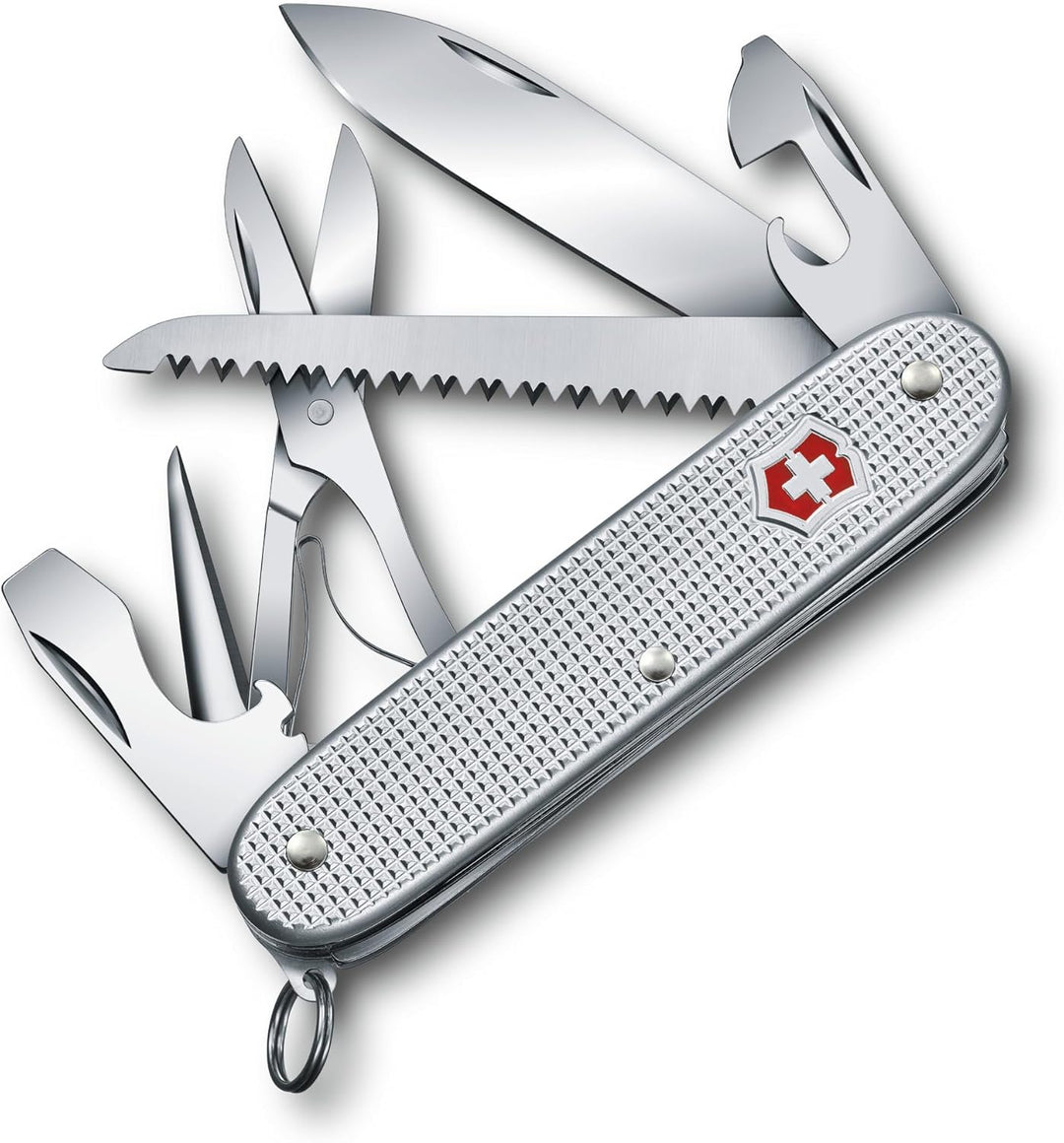 Victorinox, Taschenmesser, Farmer X Alox, 93 mm, silber (10 Funktionen, Klinge, Schraubendreher 3 mm