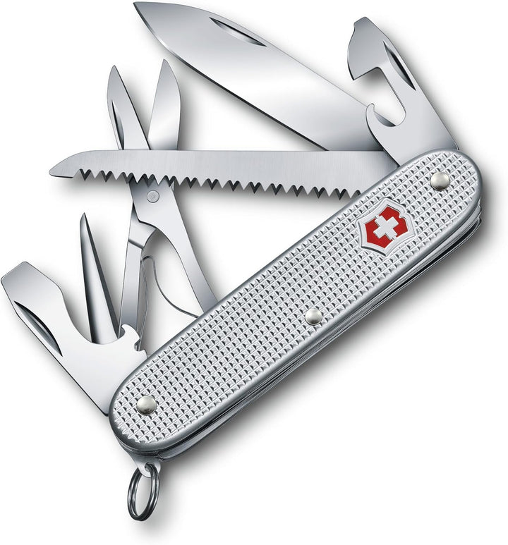 Victorinox, Taschenmesser, Farmer X Alox, 93 mm, silber (10 Funktionen, Klinge, Schraubendreher 3 mm