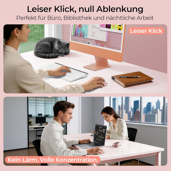seenda MOU001 Bluetooth Maus, USB + Dual-Bluetooth 3 Geräte Verbindung, Maus Kabellos mit 3 DPI-Stuf