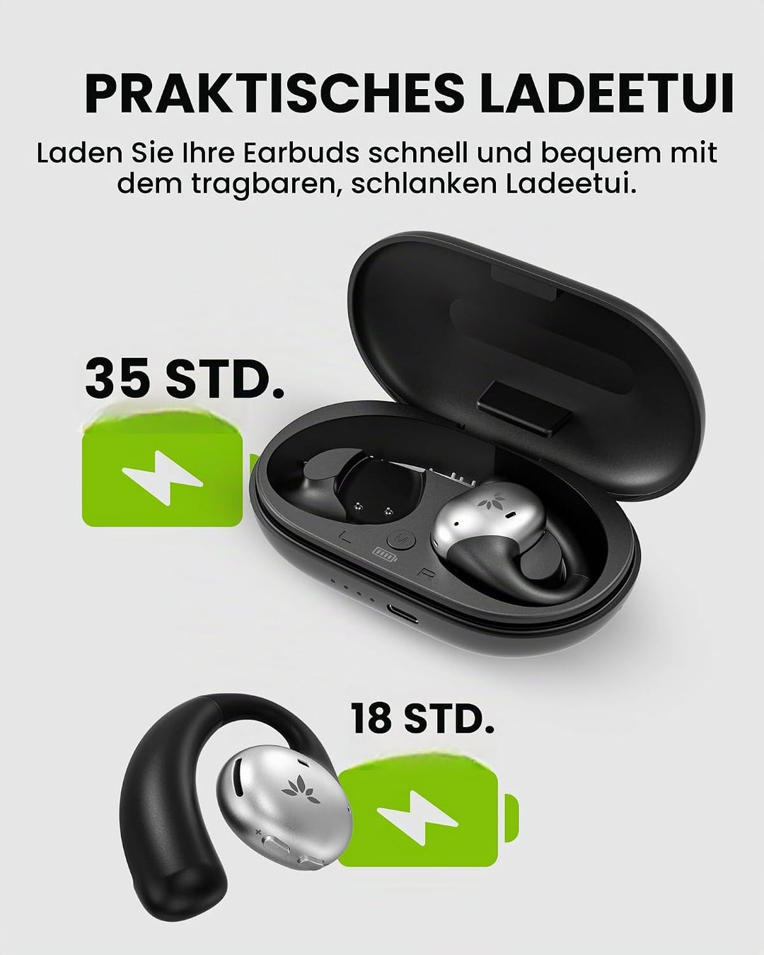 Avantree Pebble Aura - Open Ear Wireless Earbuds for TV with Auracast