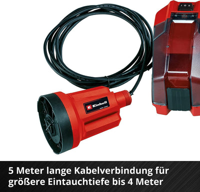 Einhell Akku-Klarwasserpumpe GE-SP 18 LL Li-Solo Power X-Change (Li-Ion, 18V, flachabsaugend bis 1 m