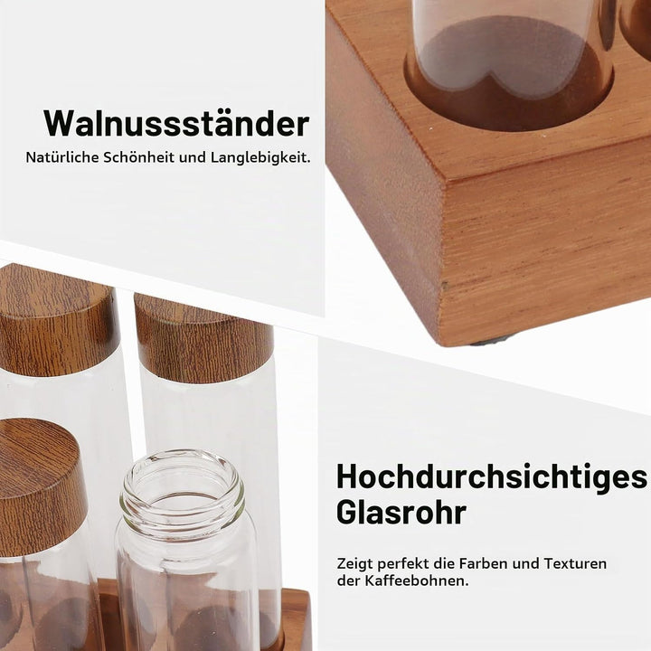 Kaffeebohnen-Aufbewahrungsröhrchen Einzeldosis, 6PCS oder 12PCS Kaffeebohnenkeller, Dosierglasfläsch