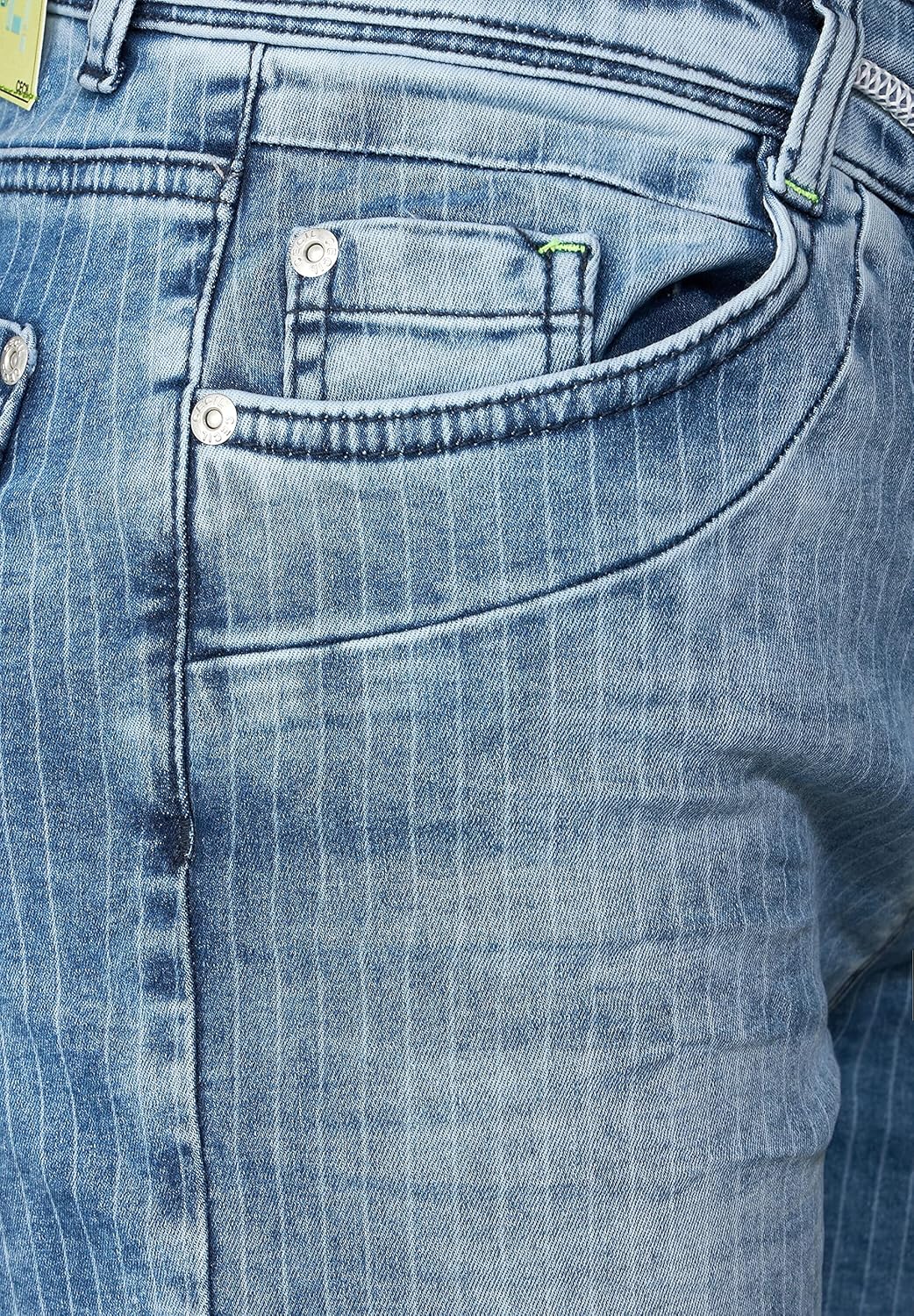 Cecil Damen Jeanshose Gestreift 26W / 30L Authentic Mid Blue Wash, 26W / 30L Authentic Mid Blue Wash