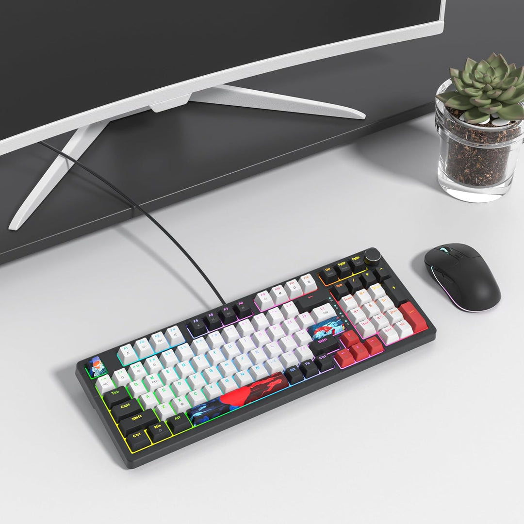 SOLIDEE Verkabelte 95% Mechanische Gaming-Tastatur,Hot-Swap-Fähige Mechanische Tastatur,Gasket Struk