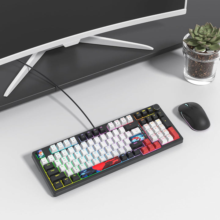 SOLIDEE Verkabelte 95% Mechanische Gaming-Tastatur,Hot-Swap-Fähige Mechanische Tastatur,Gasket Struk