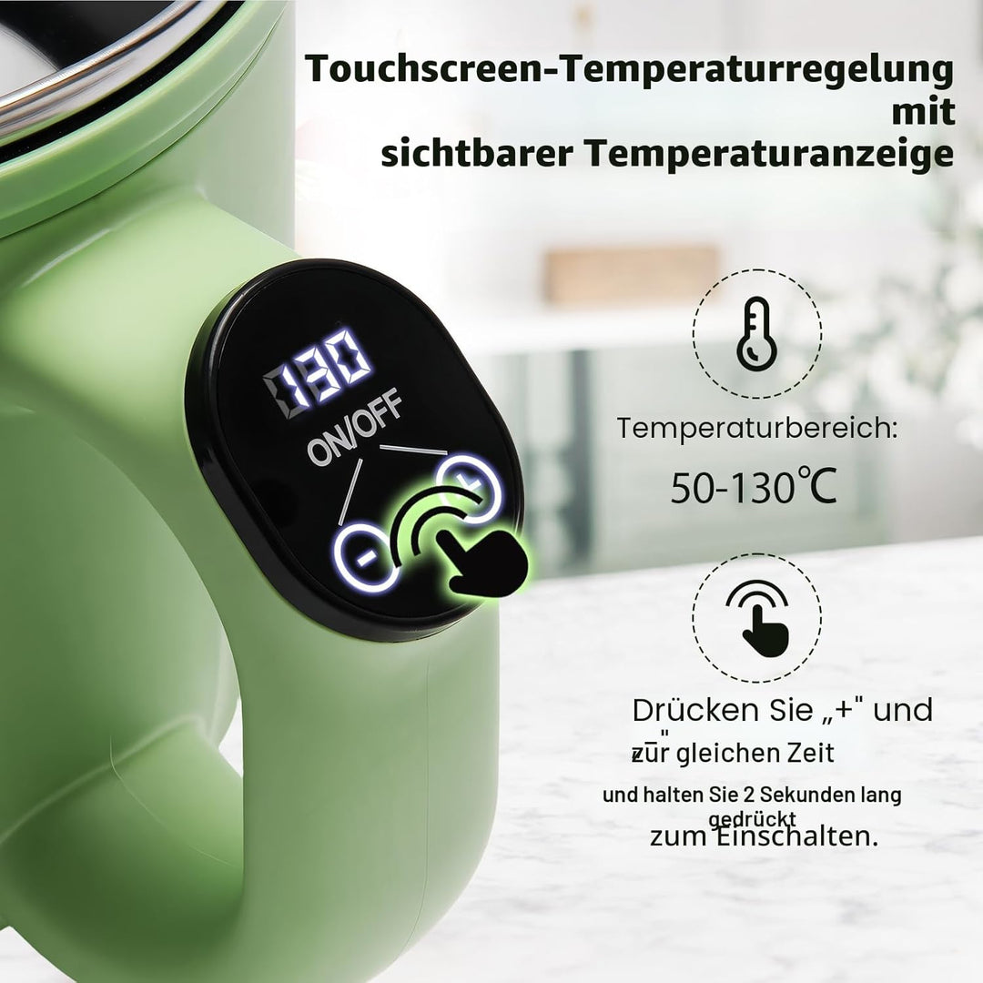 1,5L Elektrischer Wachsschmelztiegel mit Digitalem Touchscreen – Antihaftbeschichtung & Präziser Tem
