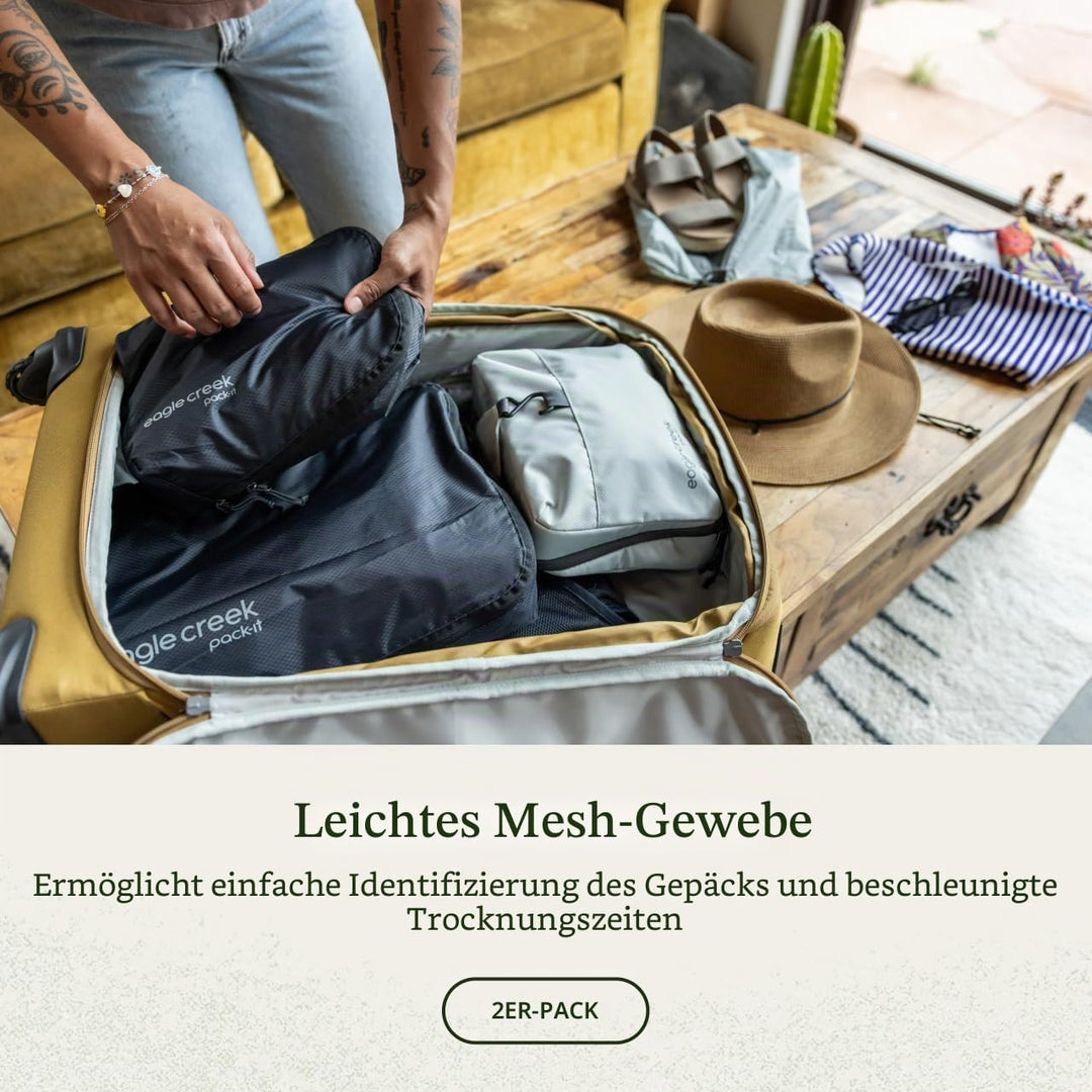 Eagle Creek Pack-It Reveal Kompressions-Packwürfel Set S/M I 2er Set mit Mesh-Sichtfenster I Bis zu
