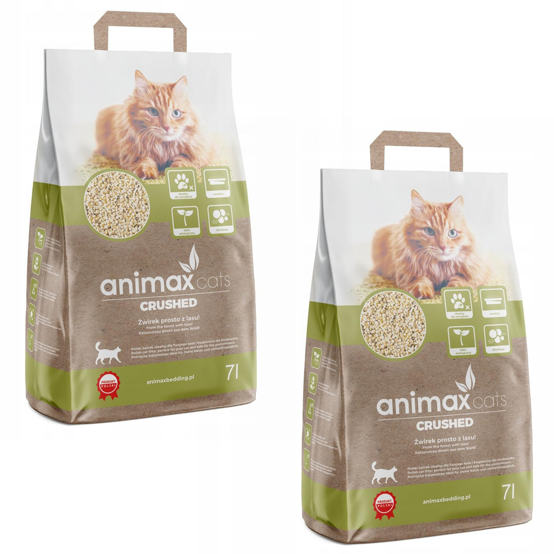 Animax Premium Katzenstreu aus Holzfasern | Klumpend Staubfrei Biologisch Abbaubar | Hohe Saugkraft