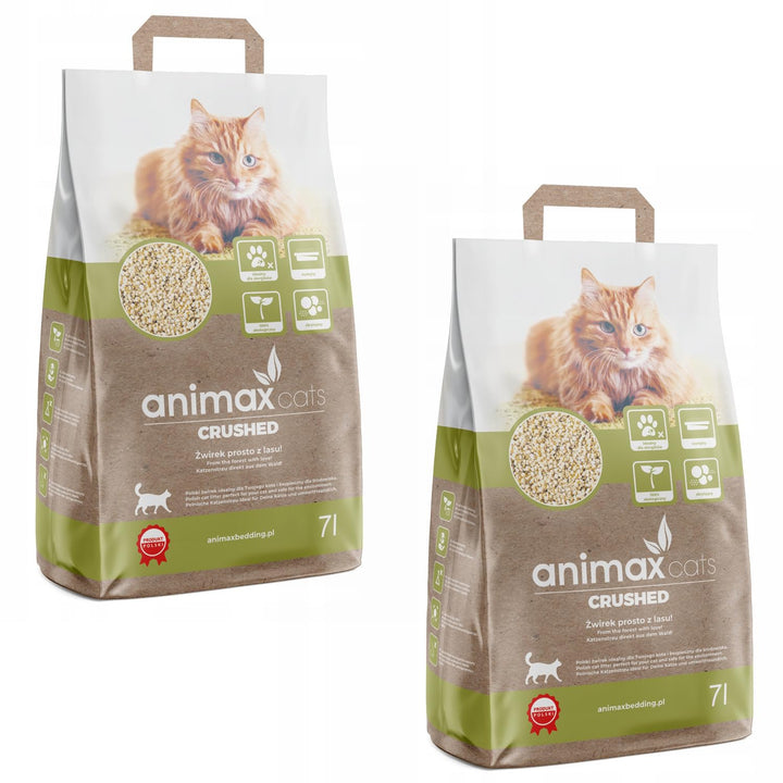 Animax Premium Katzenstreu aus Holzfasern | Klumpend Staubfrei Biologisch Abbaubar | Hohe Saugkraft