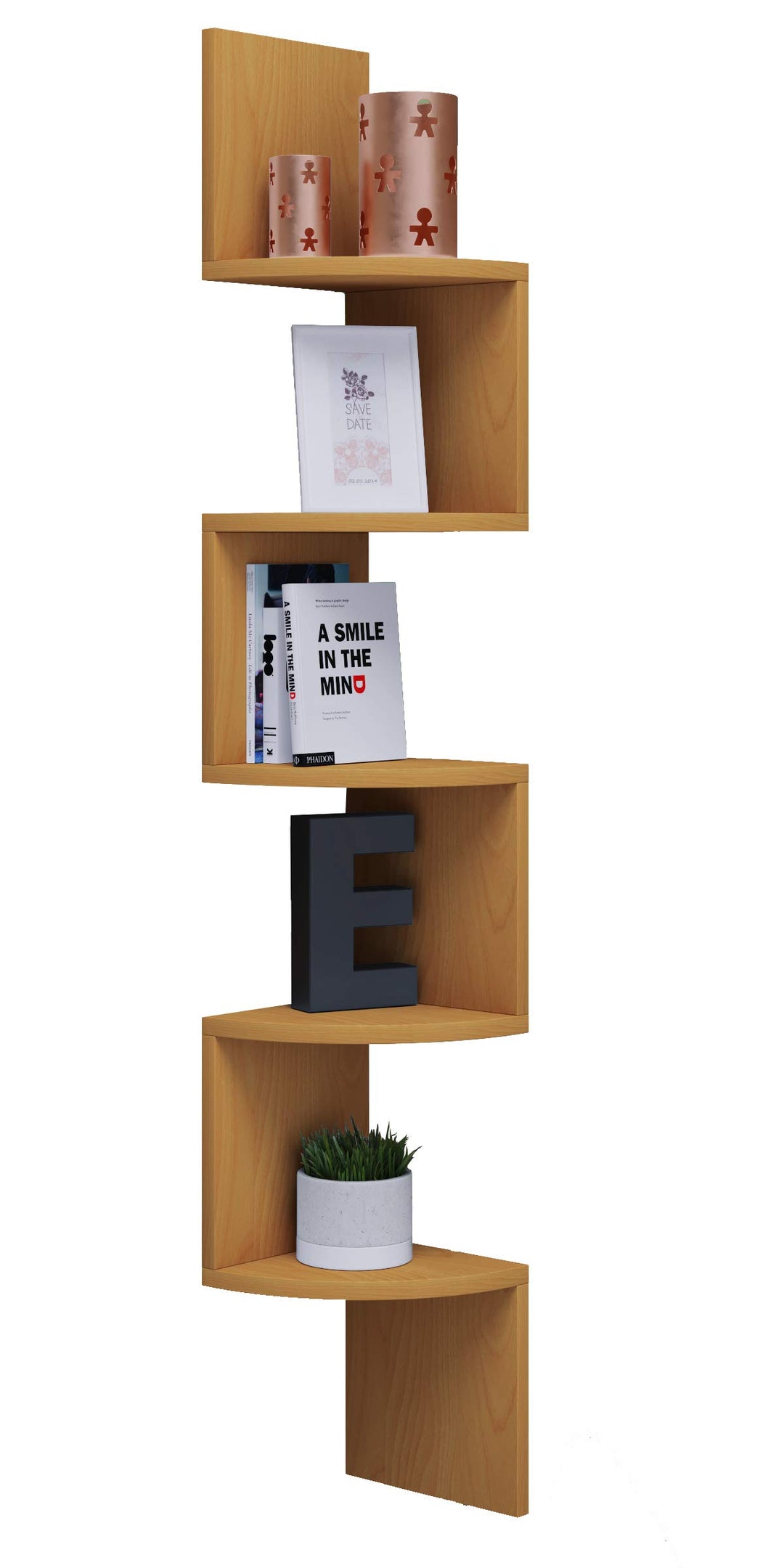 VCM Holzregal hängend | platzsparendes Regal | Masse: H. 123 x B. 20 x T. 20 cm | Elegantes Regal hä