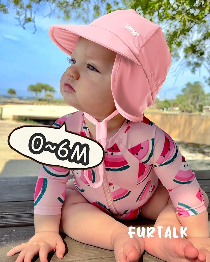 FURTALK Baby Sonnenhut mit Nackenklappe Kleinkind Kinder UPF 50+ Einstellbare Jungen Mädchen UV-Schu