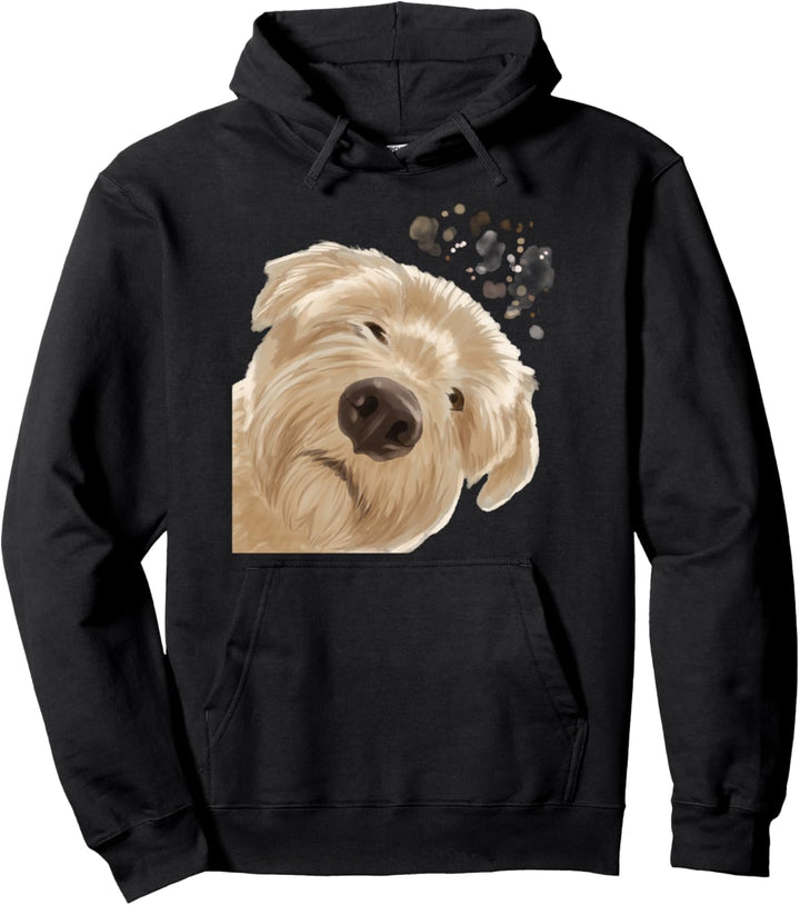 Neugieriger Hund Irish Soft Coated Wheaten Terrier Pullover Hoodie