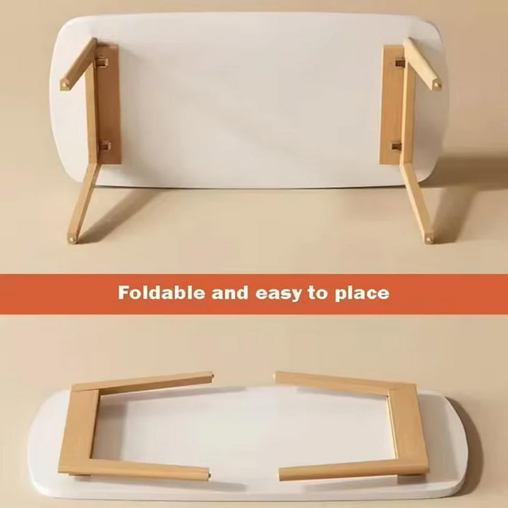 Couchtisch Klappbarer, Wohnzimmertisch Klein Holz, Tisch-Bein-Schnallendesign, Keine Montage erforde