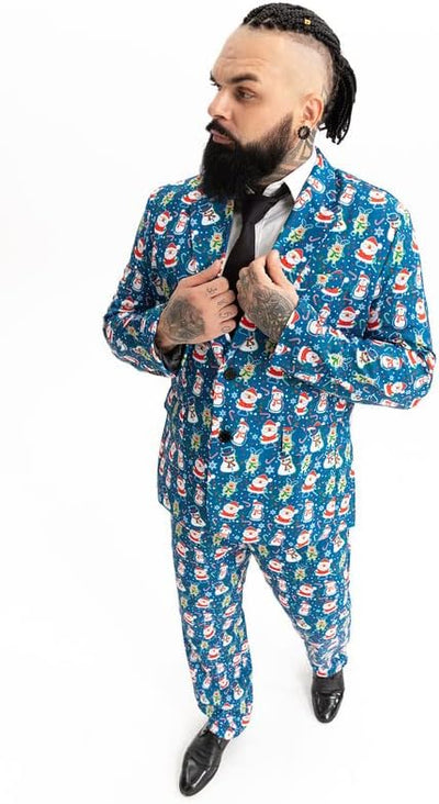 U LOOK UGLY TODAY Herren Lustige Weihnachtsanzüge für Weihnachten Party Kostüm Festliche Anzug aus S