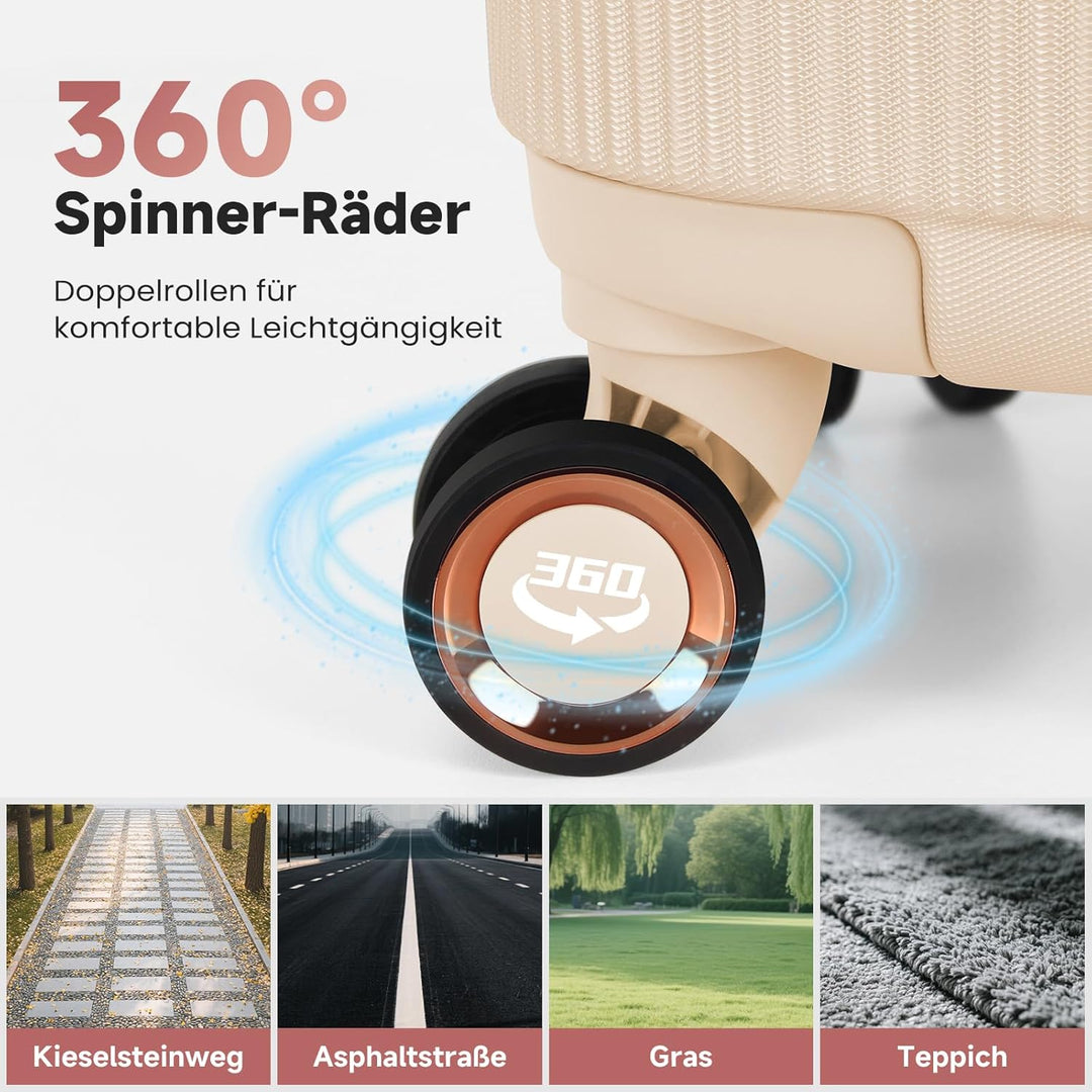 HOMELUX Kofferset 3 Teilig (M/L/XL) Hartschale,Teleskop Bügel, ABS | Reisekoffer mit 4 360° Rollen &