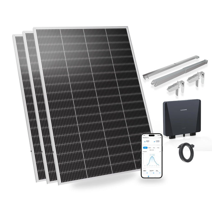 Ray Lite 600W Balkonkraftwerk mit Halterung – Leichtes, vormontiertes Komplettset mit 800W Mikro-Wec