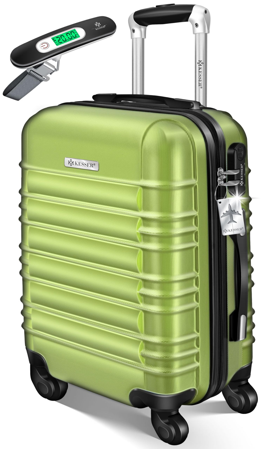 KESSER® Handgepäck Reisekoffer 55L Hartschalen-Koffer Inkl. Kofferwaage + Gepäckanhänger | Trolley G