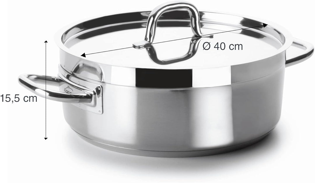 Lacor 54040 Bratentopf mit Deckel Durchmesser 40 cm Chef Luxe