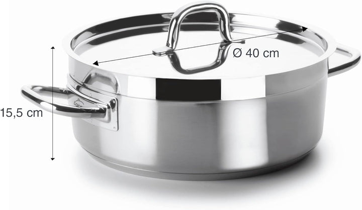 Lacor 54040 Bratentopf mit Deckel Durchmesser 40 cm Chef Luxe