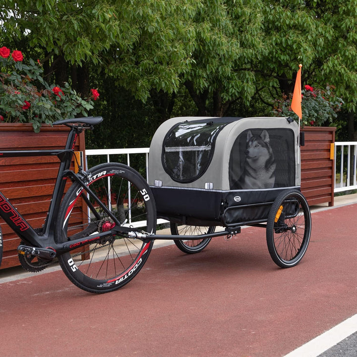 CXWXC Fahrradanhänger für Hunde 2 in 1 Fahrradanhänger &amp; Jogger hundewagen mit Stossdämpfer, Hundean