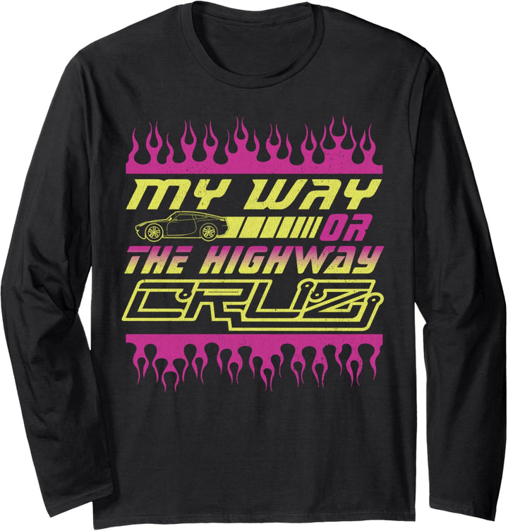 Disney Pixar Cars 3 Cruz Ramirez Highway Text Langarmshirt