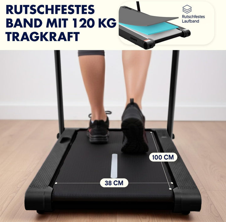 SQUATZ 2-in-1 Walking Pad Laufband mit Handlauf, klappbar und platzsparend, für Zuhause und Büro, mi