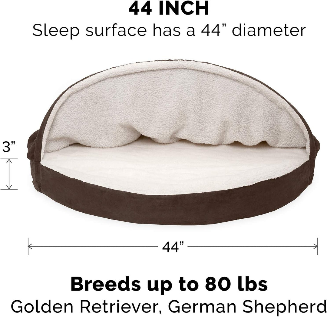 Furhaven Orthopädisches Hundebett für grosse Hunde, rund, mit abnehmbarem, waschbarem Bezug, für Hun