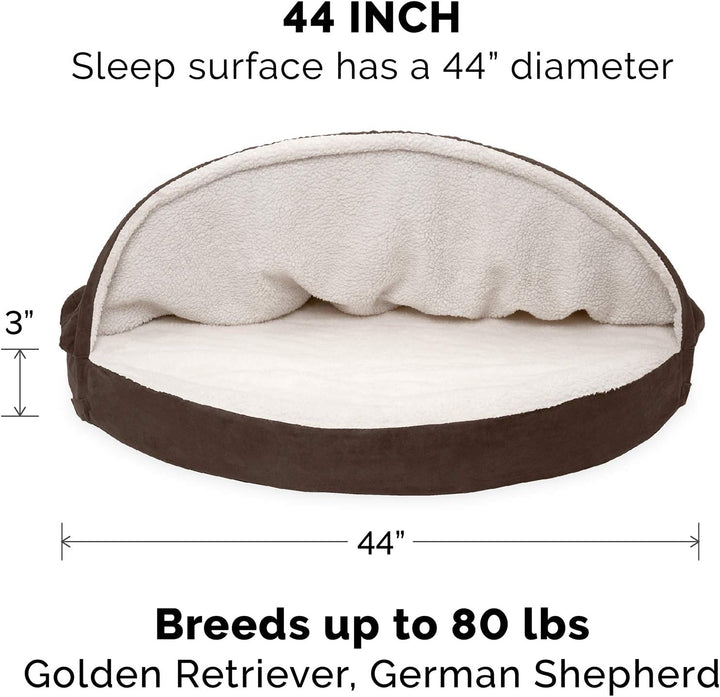 Furhaven Orthopädisches Hundebett für grosse Hunde, rund, mit abnehmbarem, waschbarem Bezug, für Hun