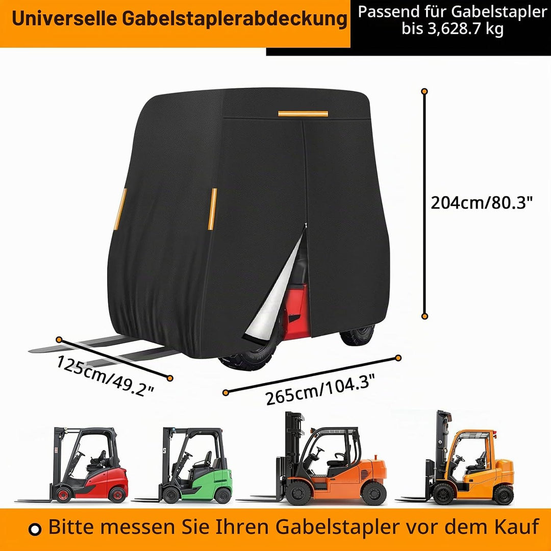 LIROPAU Gabelstapler Abdeckung, 420D Schutzabdeckung für Gabelstapler mit Winddichtem Gurt und Refle