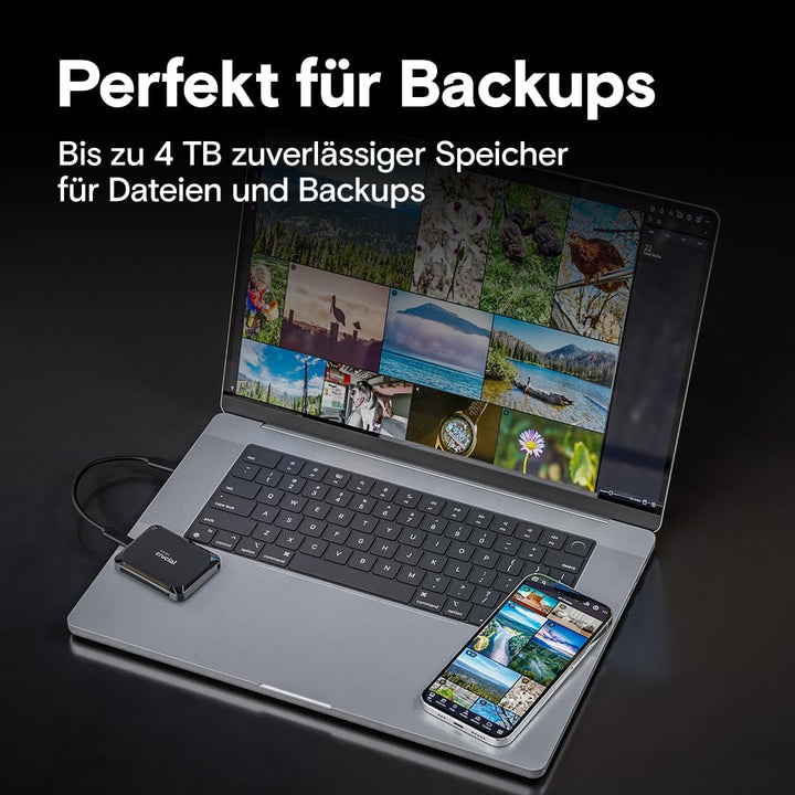 Crucial X9 2TB Portable SSD - bis zu 1050MB/s - PC und Mac, mit Mylio Photos+ Angebot - USB 3.2 Exte