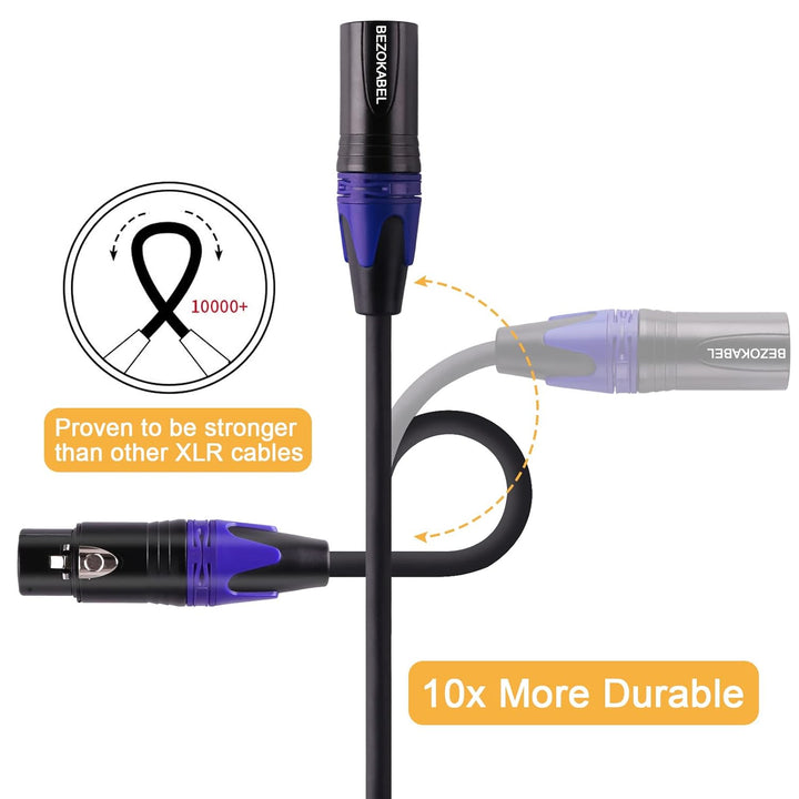 XLR-Splitter, Buchse auf Dual-Stecker, 3 m, Symmetrische Mikrofon-Splitter-Buchse auf 2 Stecker, Y-S