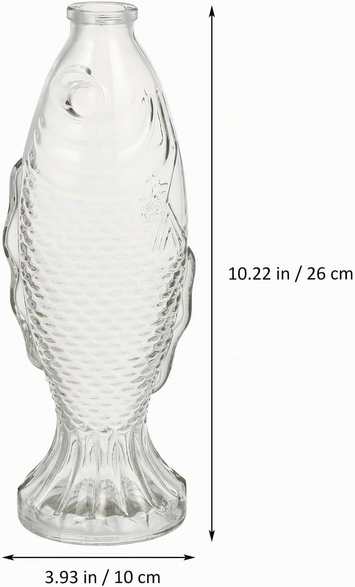 Homoyoyo 2Pcs Klare Fischförmige Fischblume Flasche Fisch Fischglasfischflasche Vase: Glasblume